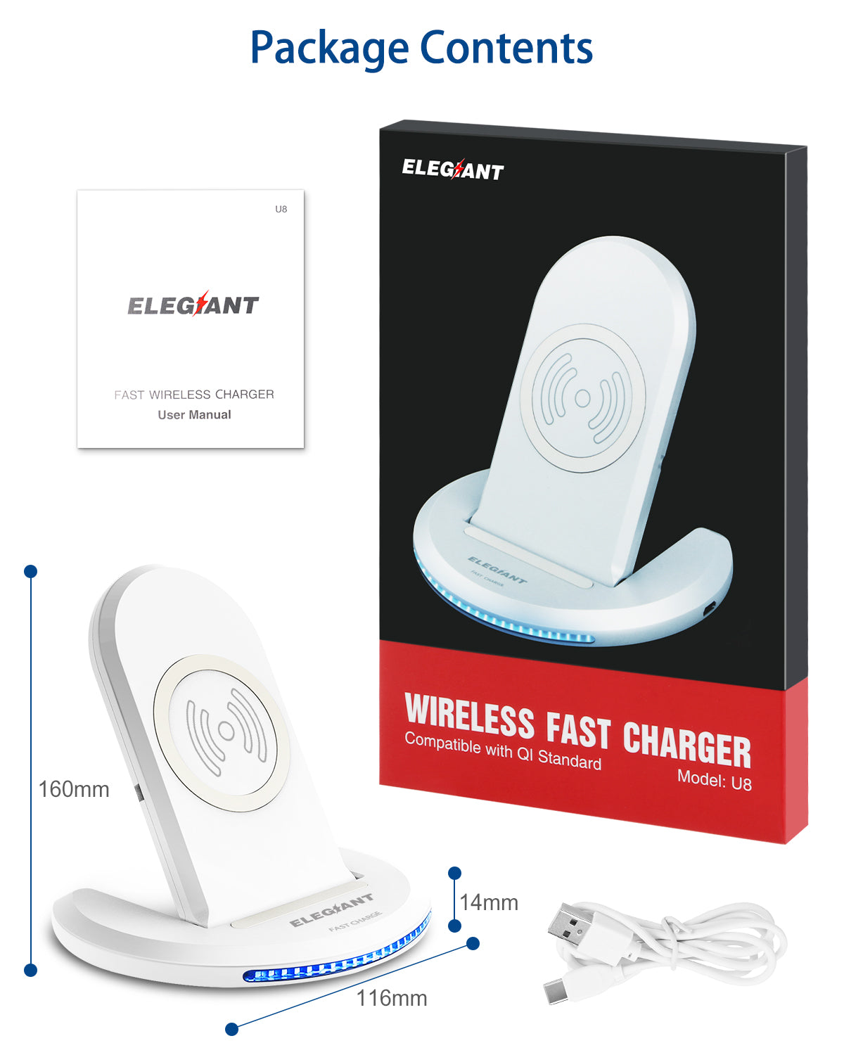 ELEGIANT 15W Fast Wireless Charger