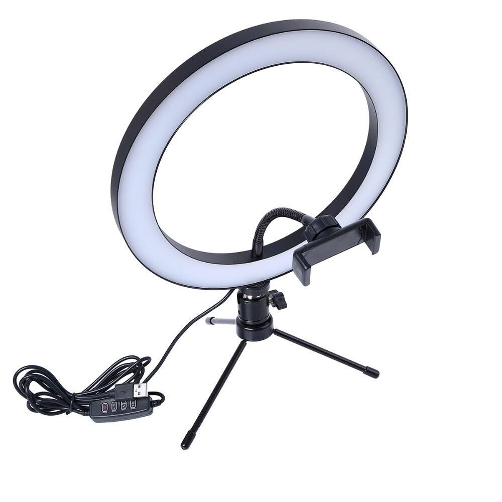 GLIME 26cm LED Ring Light with Remote Control Stand For YouTube Tiktok Makeup Video Live Phone